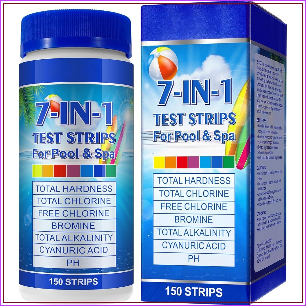 Ph Strip Test - 7-in-1 Pool Test Strips 150 Pcs