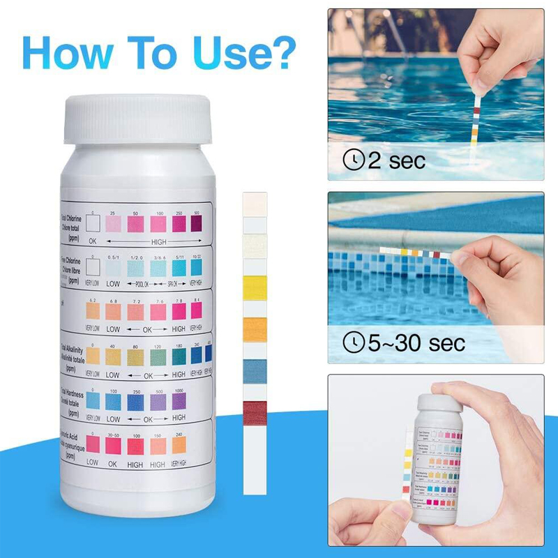 6 In 1 Chlorine PH Test Strips - огляд і ціна Ph Strip Test