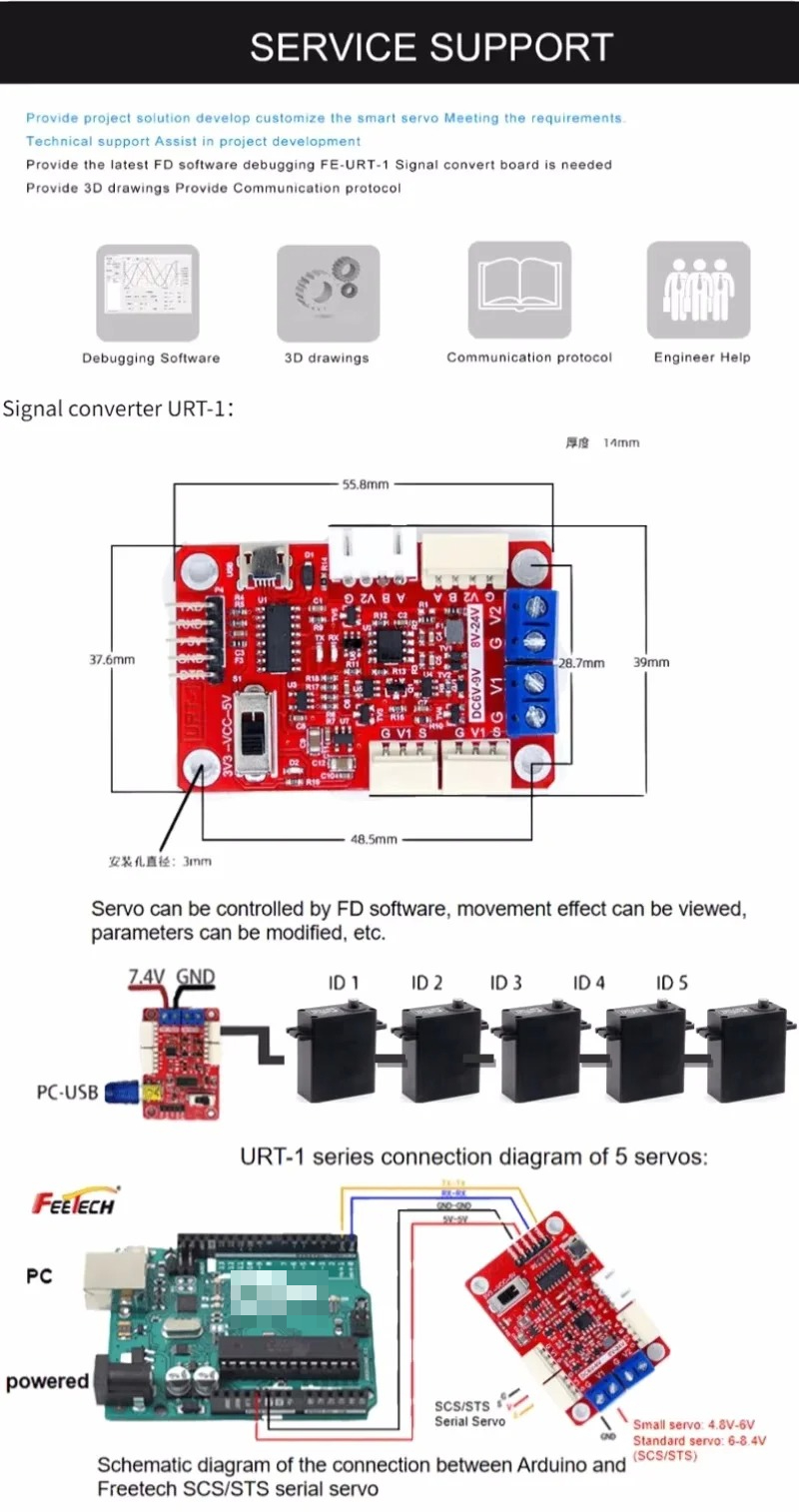 Feetech SM-2930-C001 30kg 24V  - огляд і ціна Robot Arm Motor