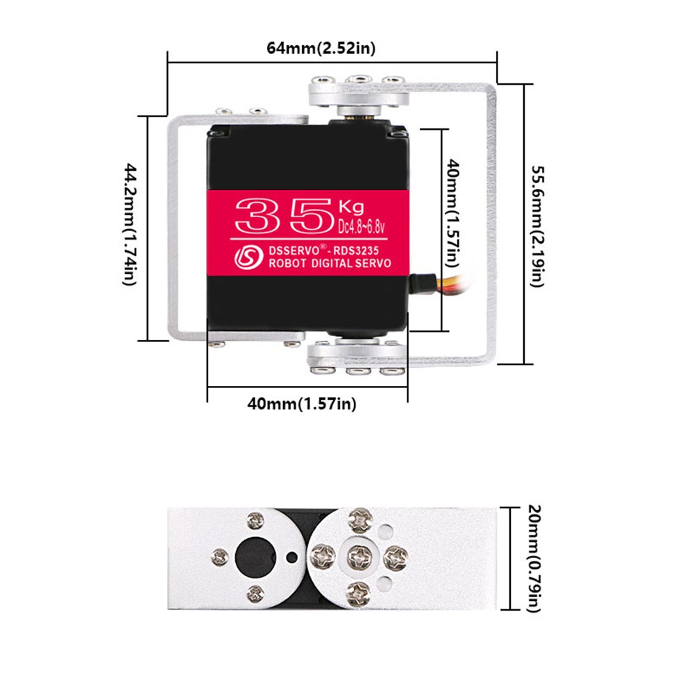 35KG Robot Digital Servo 4.8-6 - огляд і ціна Robot Arm Motor